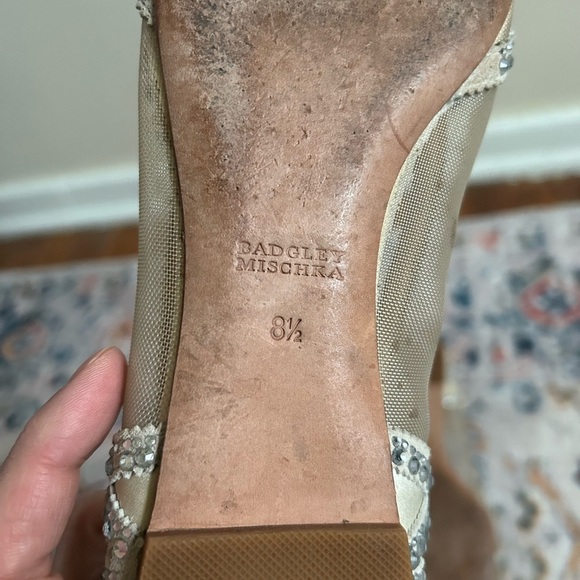 Badgley Mischka Gigi Crystal Pointed Toe Flats Size 8.5 - Picture 9 of 11